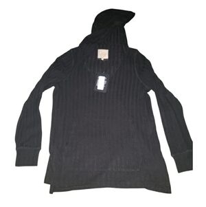 NWT CHASER poor boy ribb hi lo kanga pocket Pullover hoodie- S